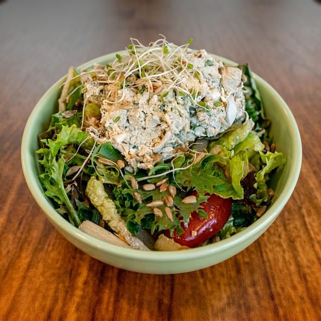 Chicken Salad on Greens.