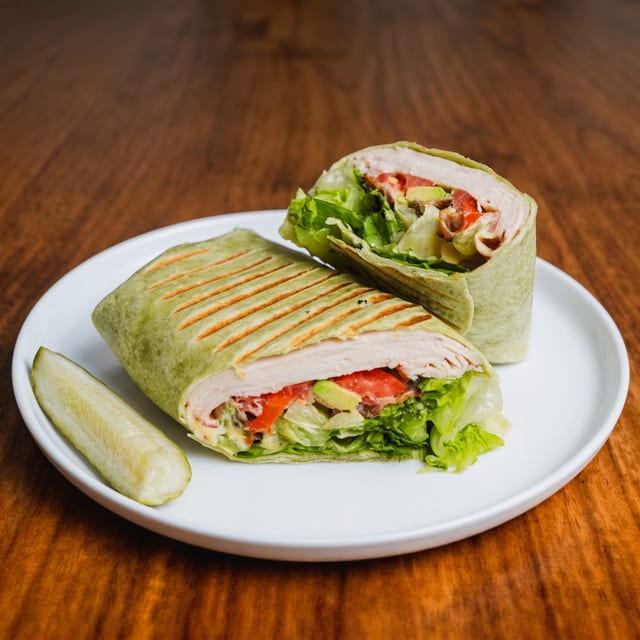 Turkey Club Wrap Sandwich.