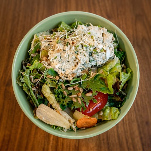 Chicken Salad on Greens.