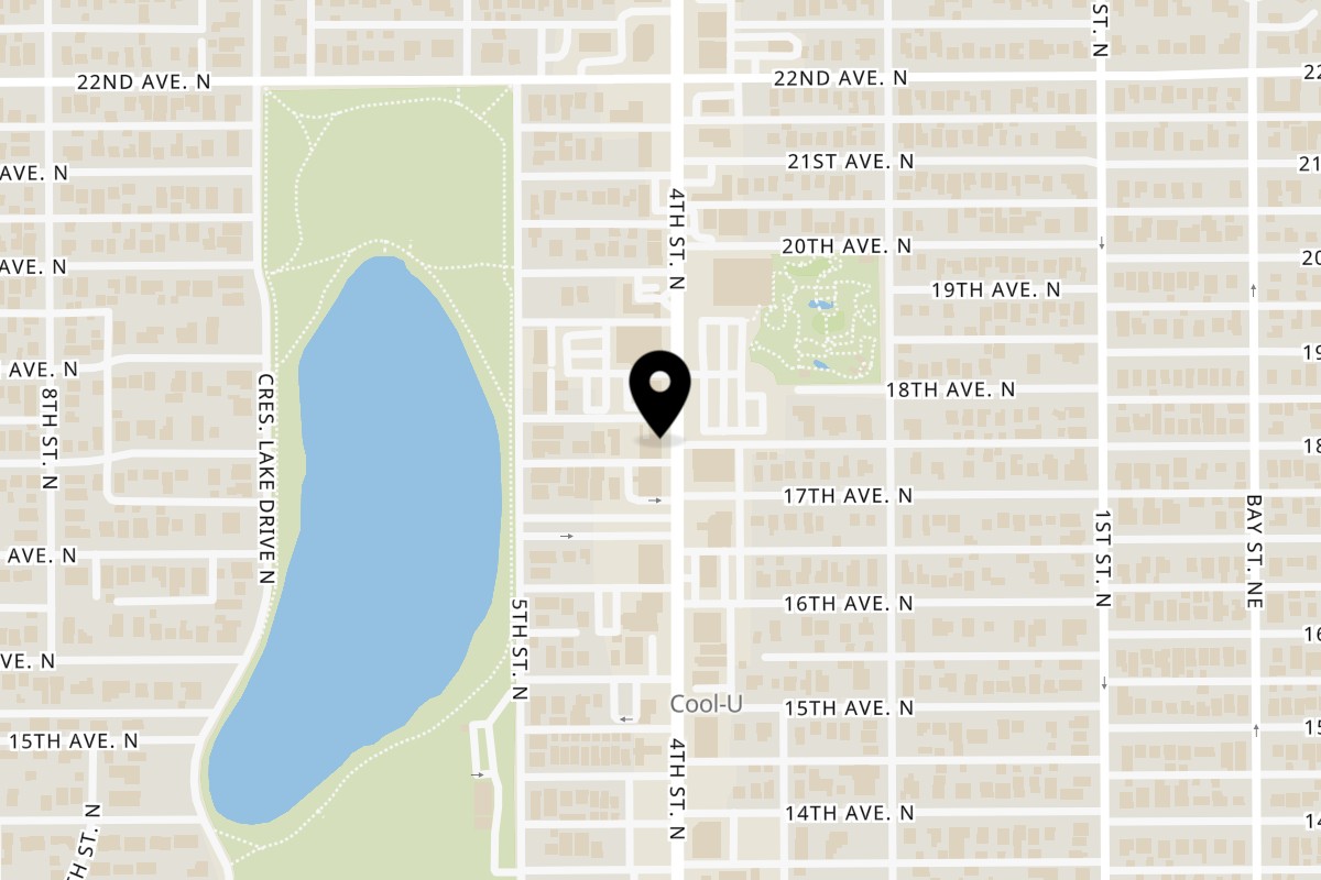 Map showing the location of Karma Juice Bar & Eatery 4th St on 1804 4th St N unit 2 in St. Petersburg